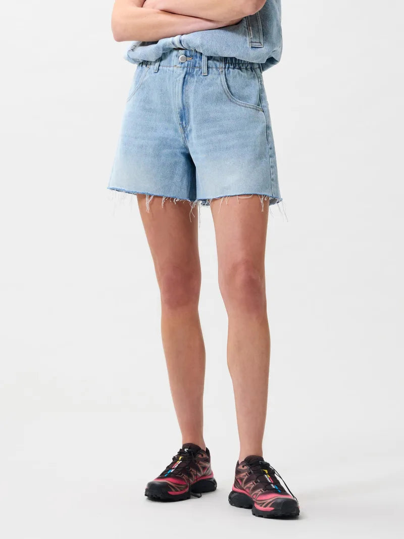 Denim Shorts With Elastic Waistband van Catwalk Junkie, kleur Blue