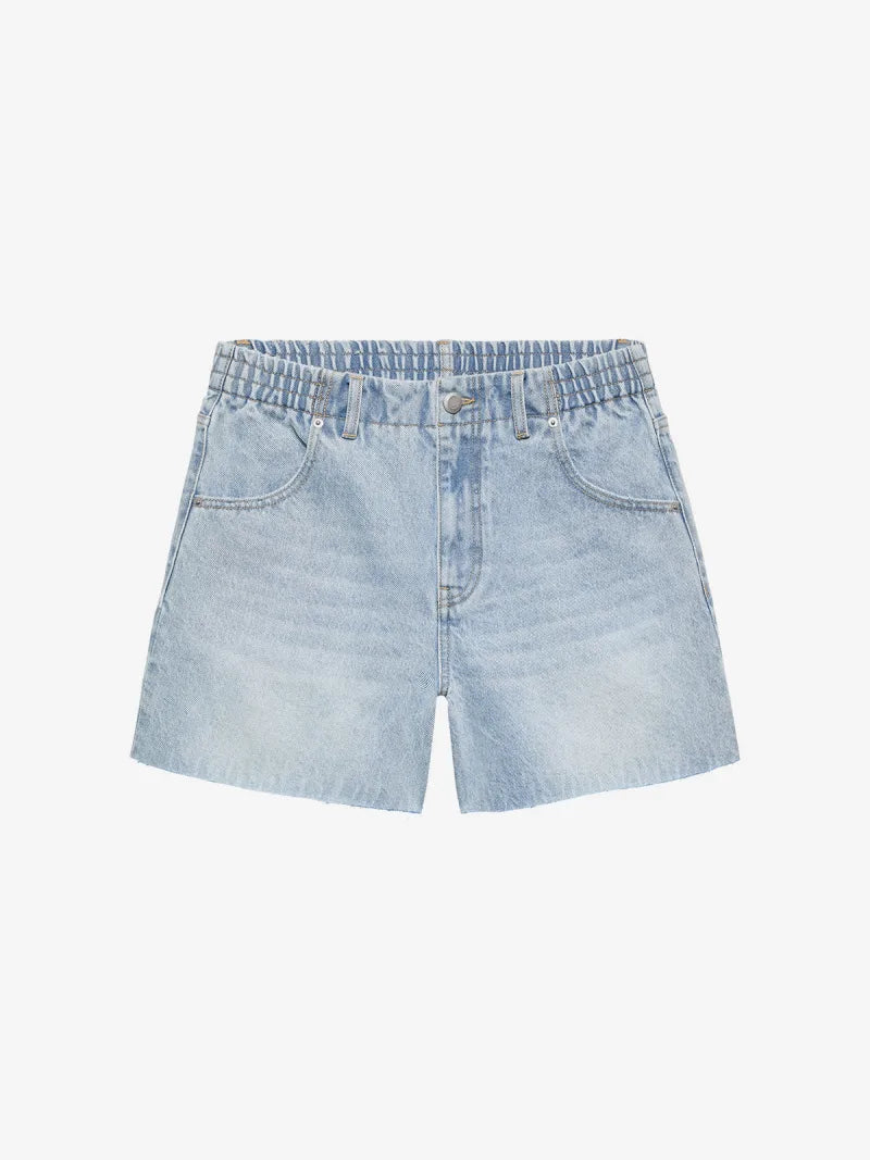 Denim Shorts With Elastic Waistband van Catwalk Junkie, kleur Blue