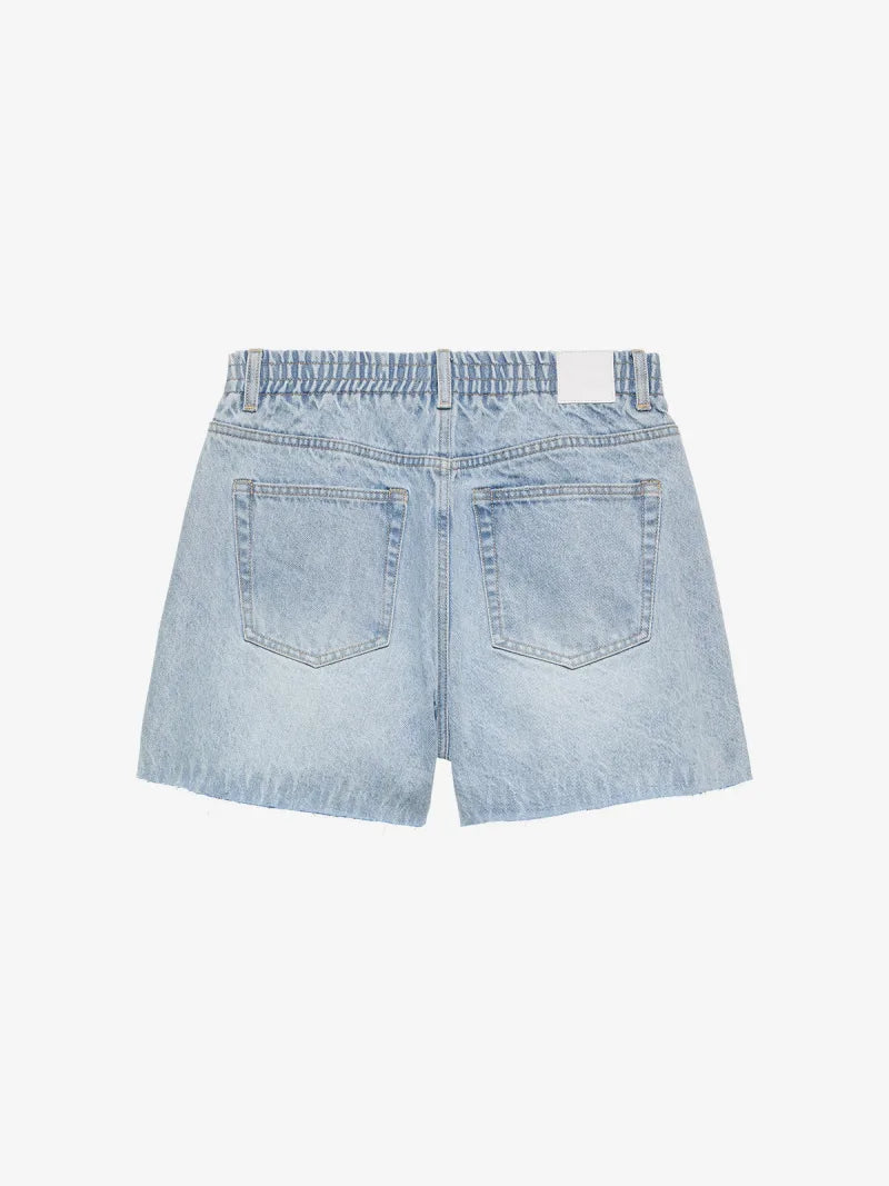 Denim Shorts With Elastic Waistband van Catwalk Junkie, kleur Blue
