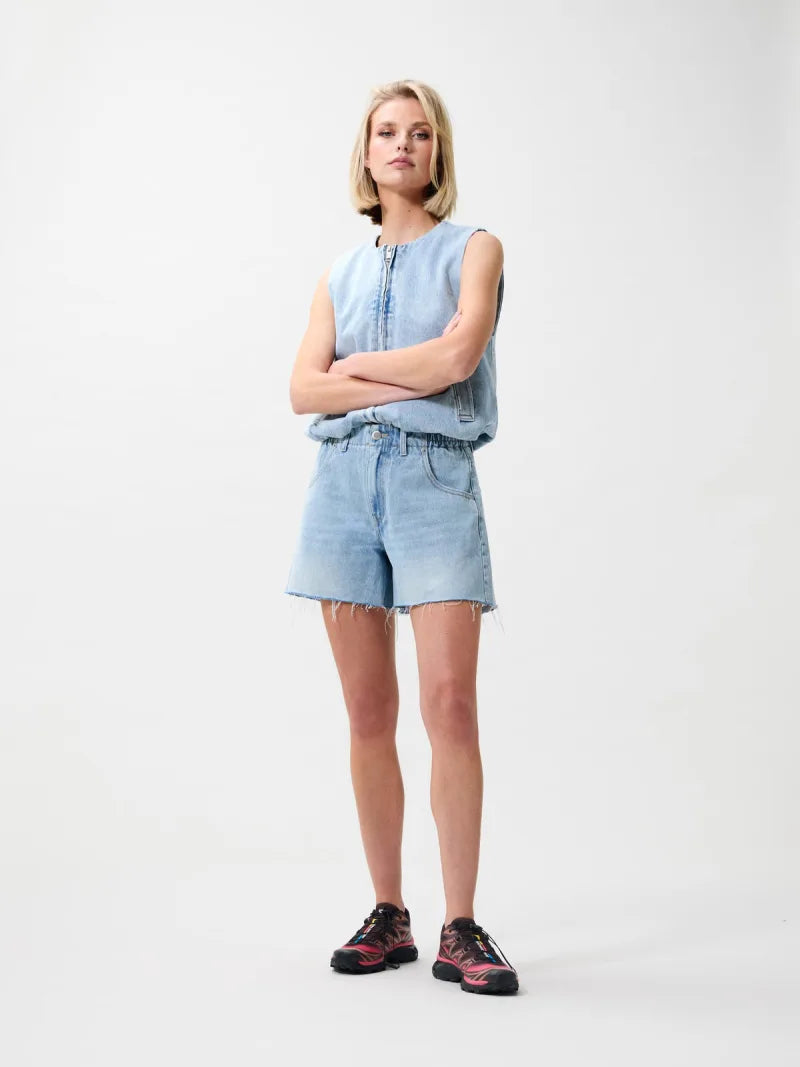 Denim Shorts With Elastic Waistband van Catwalk Junkie, kleur Blue