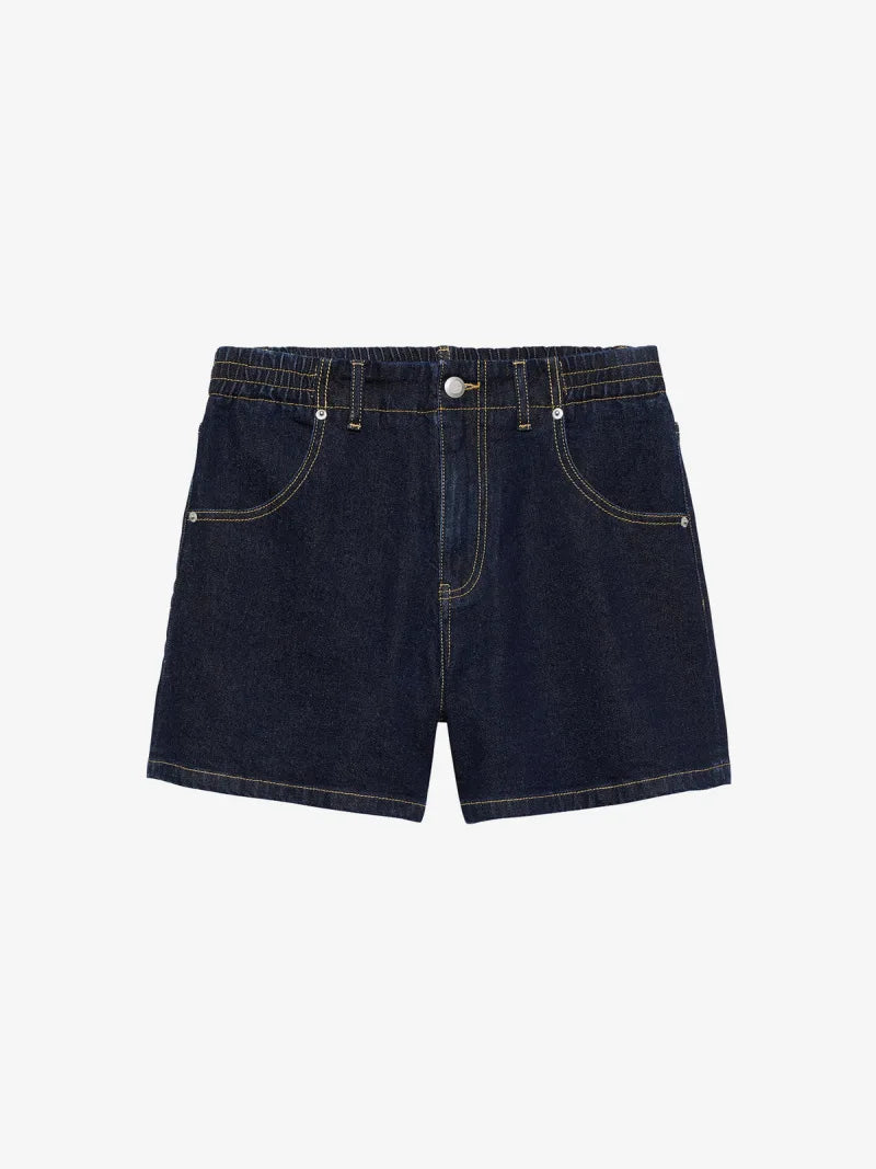 Denim Shorts With Elastic Waistband van Catwalk Junkie, kleur Dark Blue