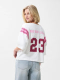 Football Graphic Tshirt van Catwalk Junkie, kleur Off White