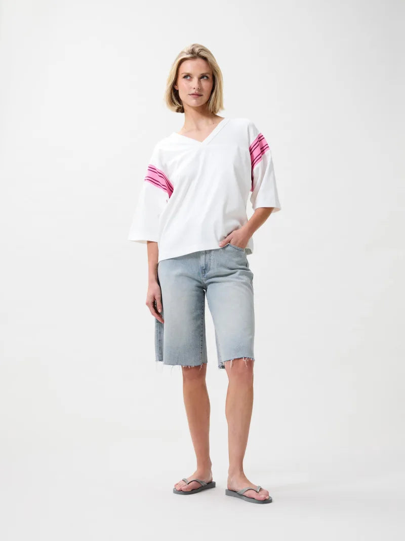 Football Graphic Tshirt van Catwalk Junkie, kleur Off White