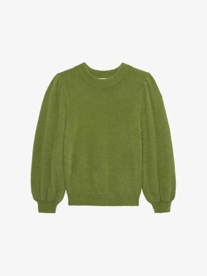 Fuzzy Puff Sleeve Knit van Catwalk Junkie, kleur Grashopper