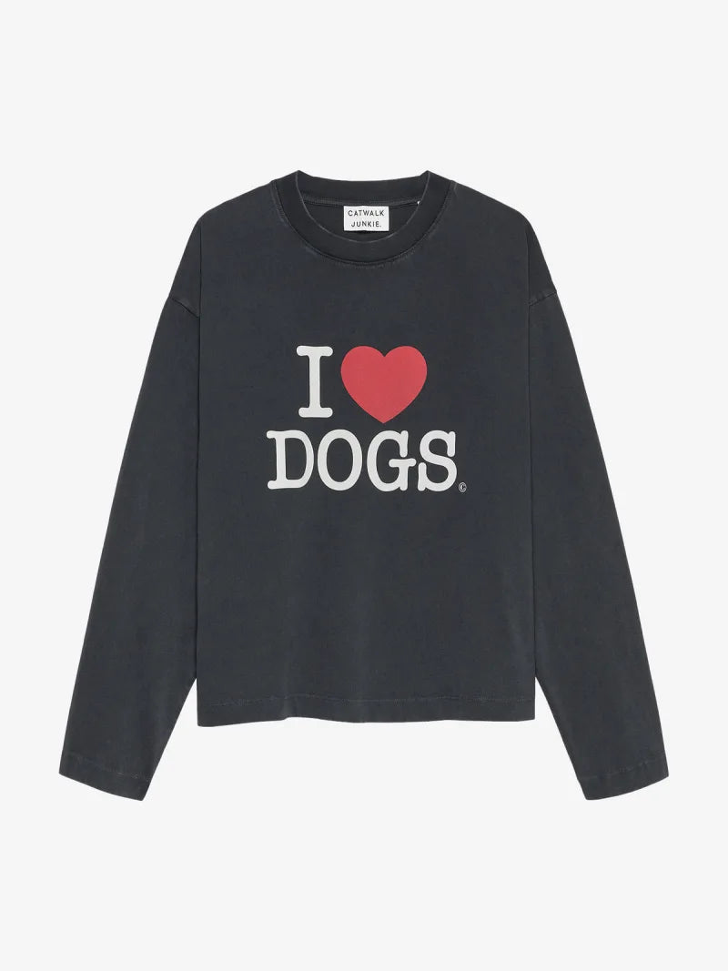Graphic Dog Long Sleeve van Catwalk Junkie, kleur Dark Grey