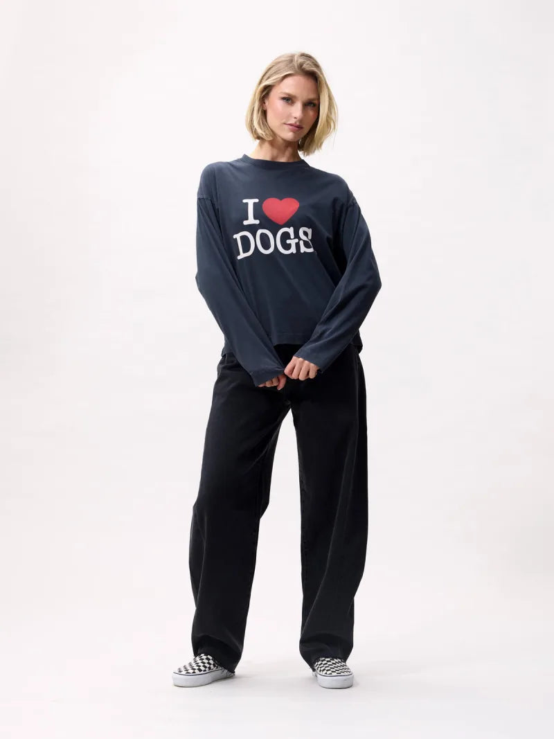 Graphic Dog Long Sleeve van Catwalk Junkie, kleur Dark Grey