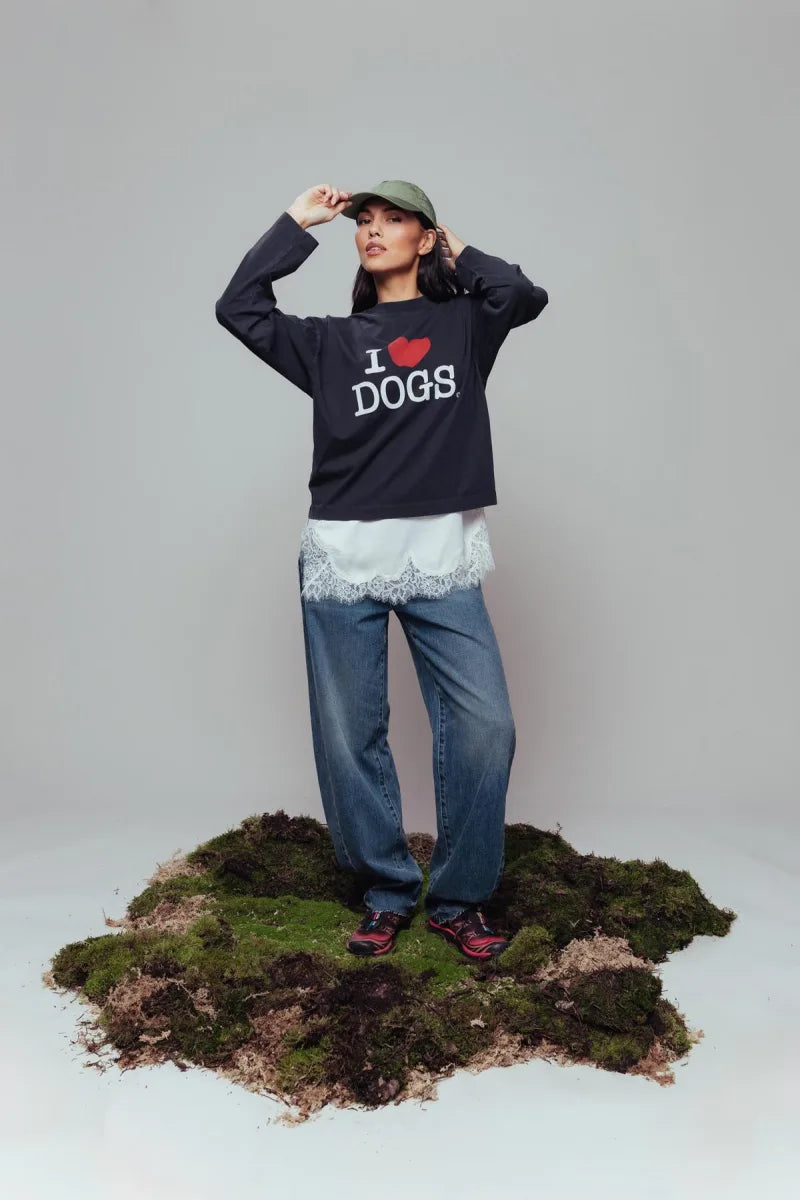 Graphic Dog Long Sleeve van Catwalk Junkie, kleur Dark Grey
