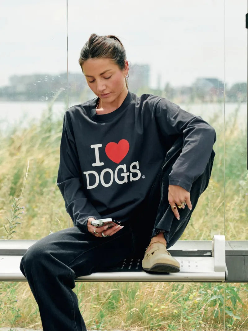 Graphic Dog Long Sleeve van Catwalk Junkie, kleur Dark Grey