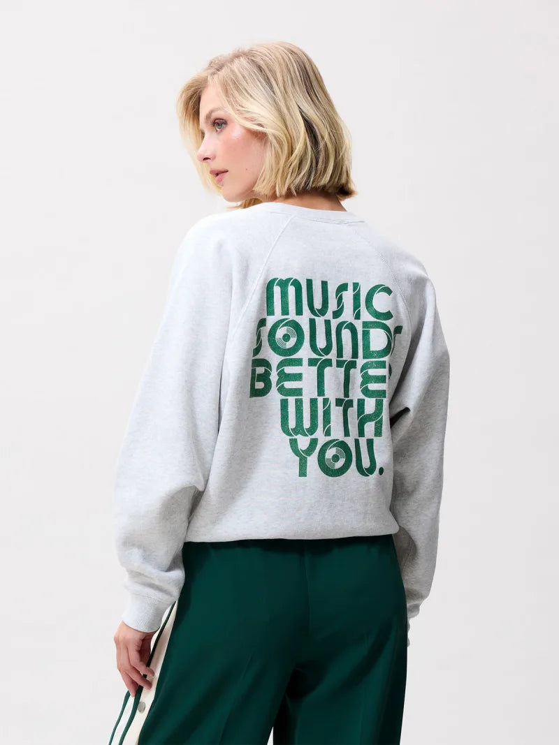 Graphic Sweater van Catwalk Junkie, kleur Light Grey Melange