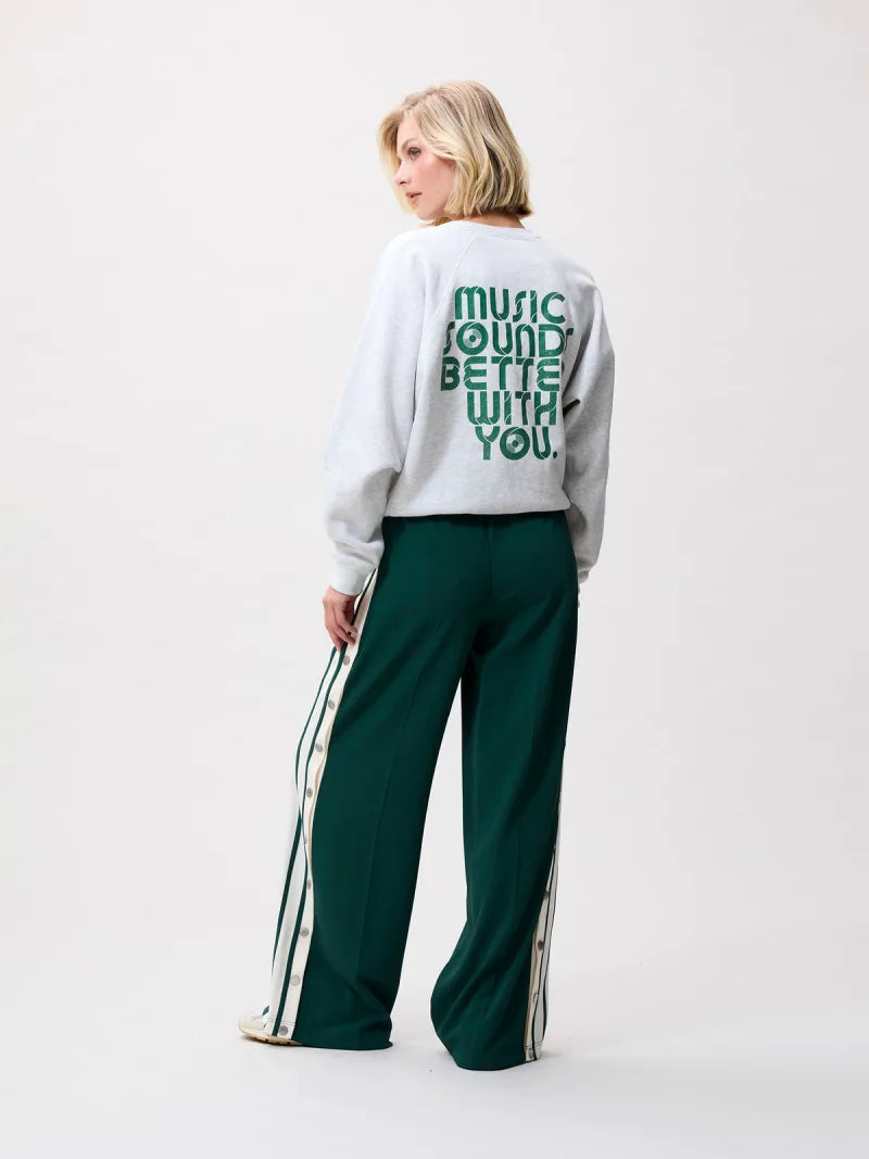 Graphic Sweater van Catwalk Junkie, kleur Light Grey Melange