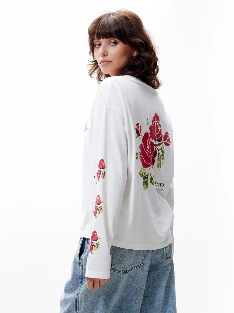 Loose Fit Graphic Long Sleeve van Catwalk Junkie, kleur Off White