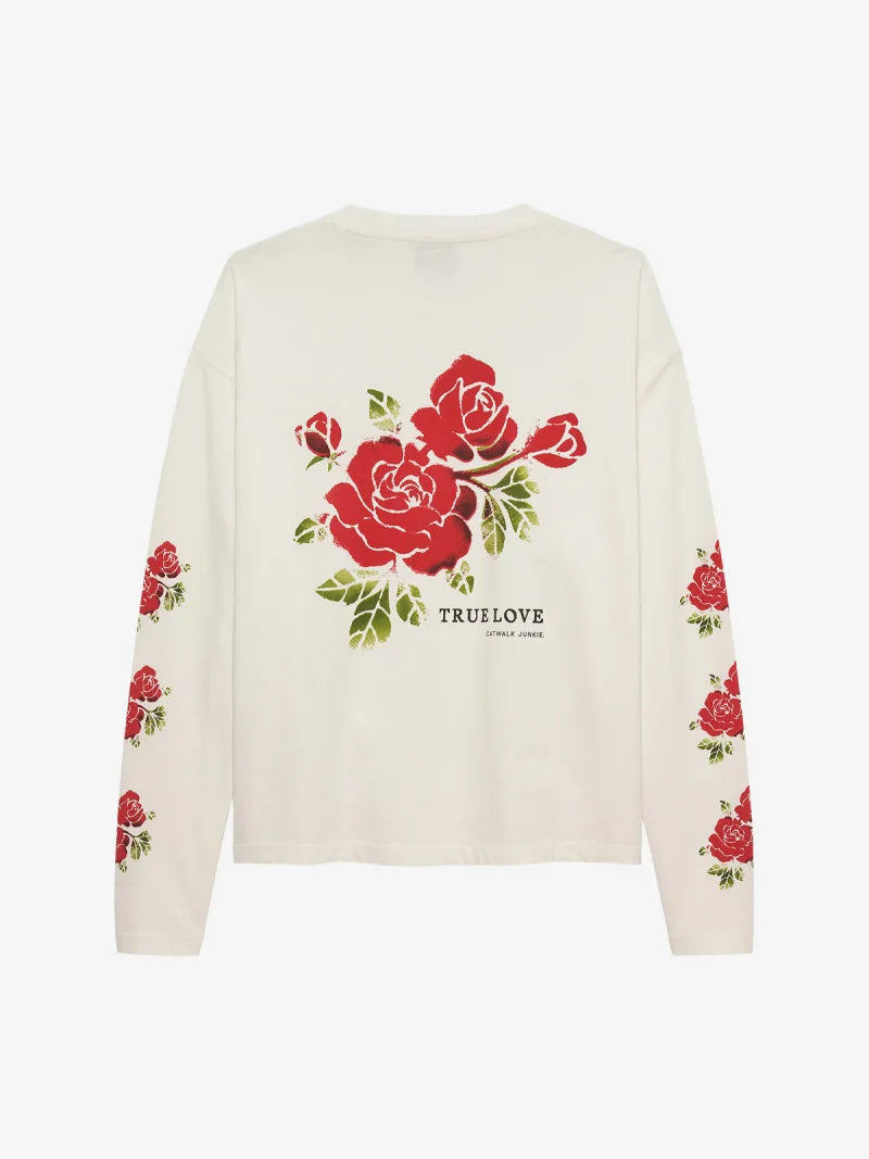 Loose Fit Graphic Long Sleeve van Catwalk Junkie, kleur Off White