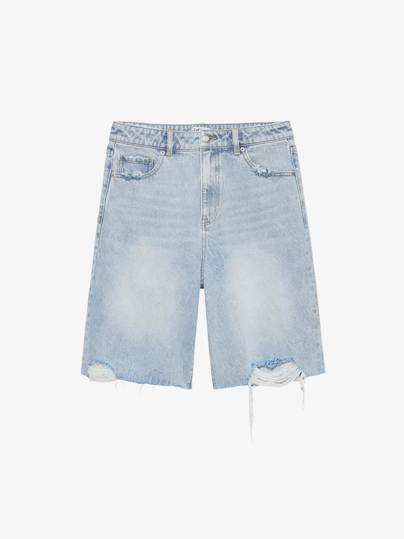 Loose Fit Jorts Damaged van Catwalk Junkie, kleur Blue