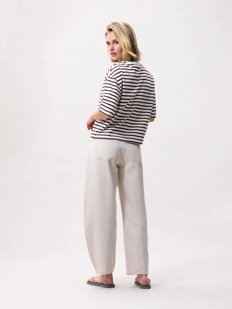 Loose Fit Striped Tshirt van Catwalk Junkie, kleur Rocky Road