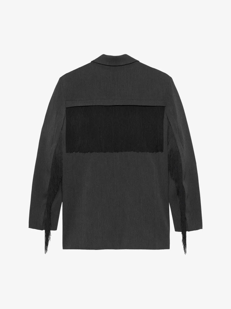 Oversized Blazer With Detachable Fringes van Catwalk Junkie, kleur Dark Grey Melange