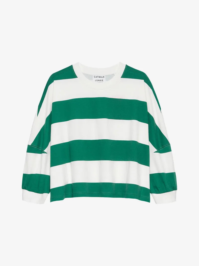 Oversized Bold Striped Tshirt van Catwalk Junkie, kleur Wild Green