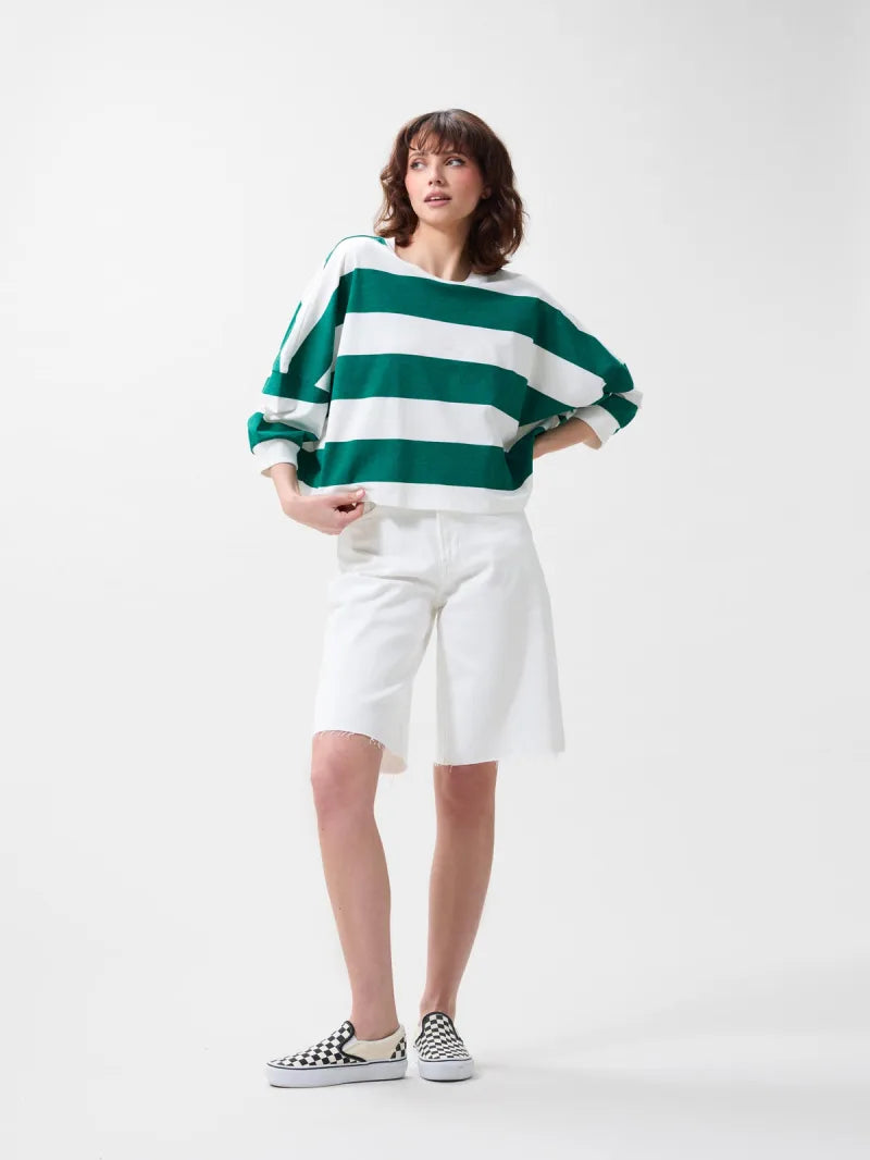 Oversized Bold Striped Tshirt van Catwalk Junkie, kleur Wild Green