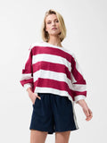Oversized Bold Striped Tshirt van Catwalk Junkie, kleur Cranberry Juice
