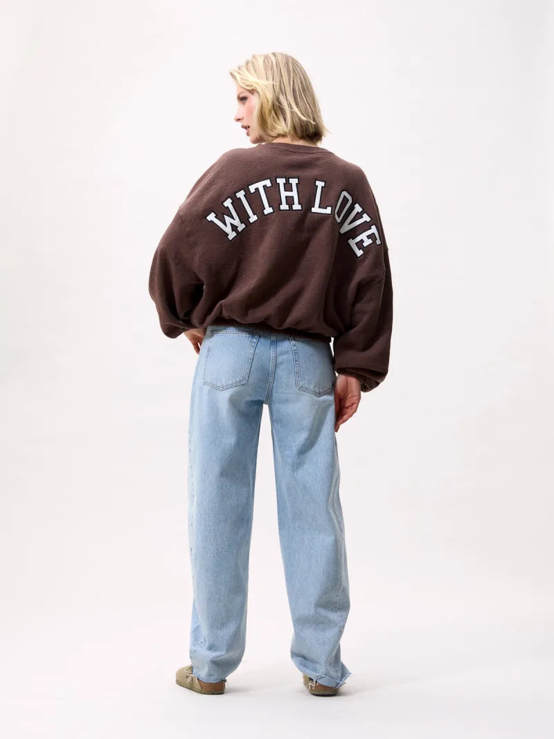 Oversized Graphic Sweater van Catwalk Junkie, kleur Rocky Road