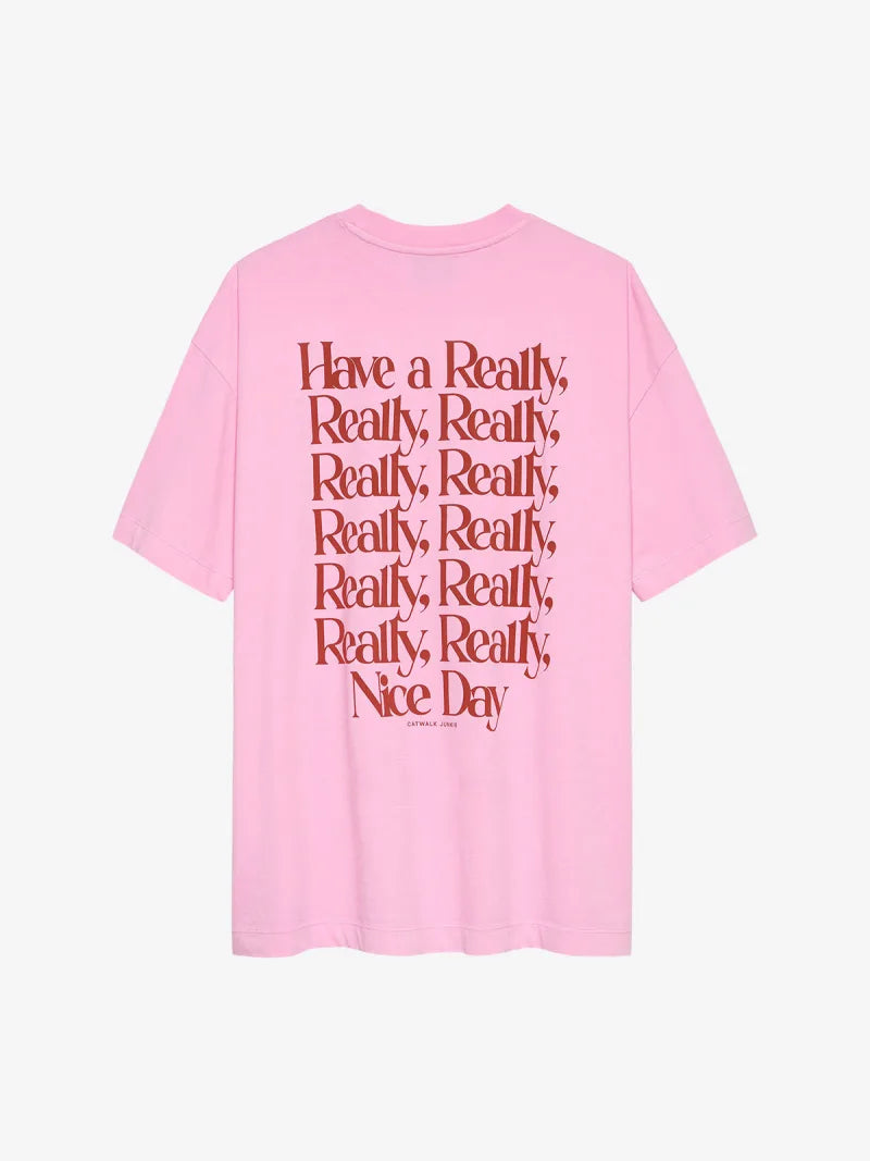 Oversized Graphic Tshirt van Catwalk Junkie, kleur Soft Pink