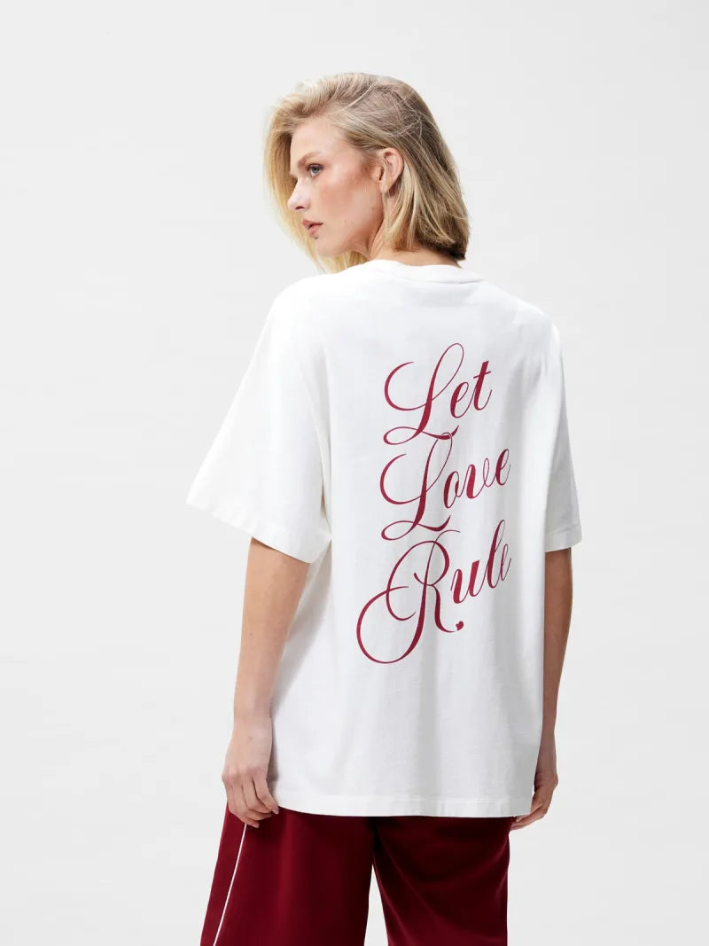 Oversized Graphic Tshirt van Catwalk Junkie, kleur Off White
