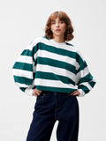 Oversized Striped Long Sleeve van Catwalk Junkie, kleur Sea Moss