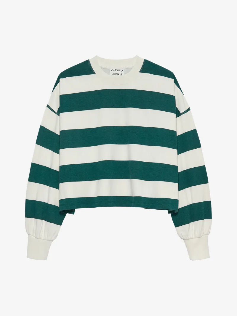 Oversized Striped Long Sleeve van Catwalk Junkie, kleur Sea Moss