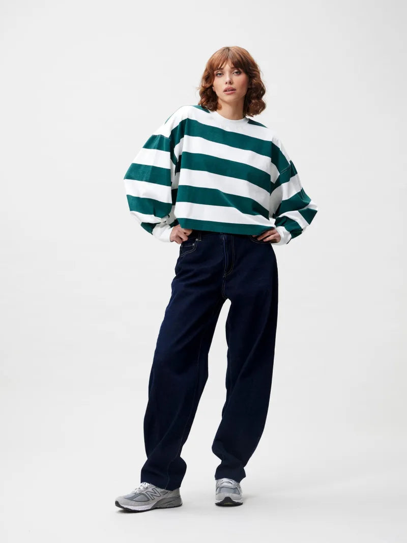 Oversized Striped Long Sleeve van Catwalk Junkie, kleur Sea Moss