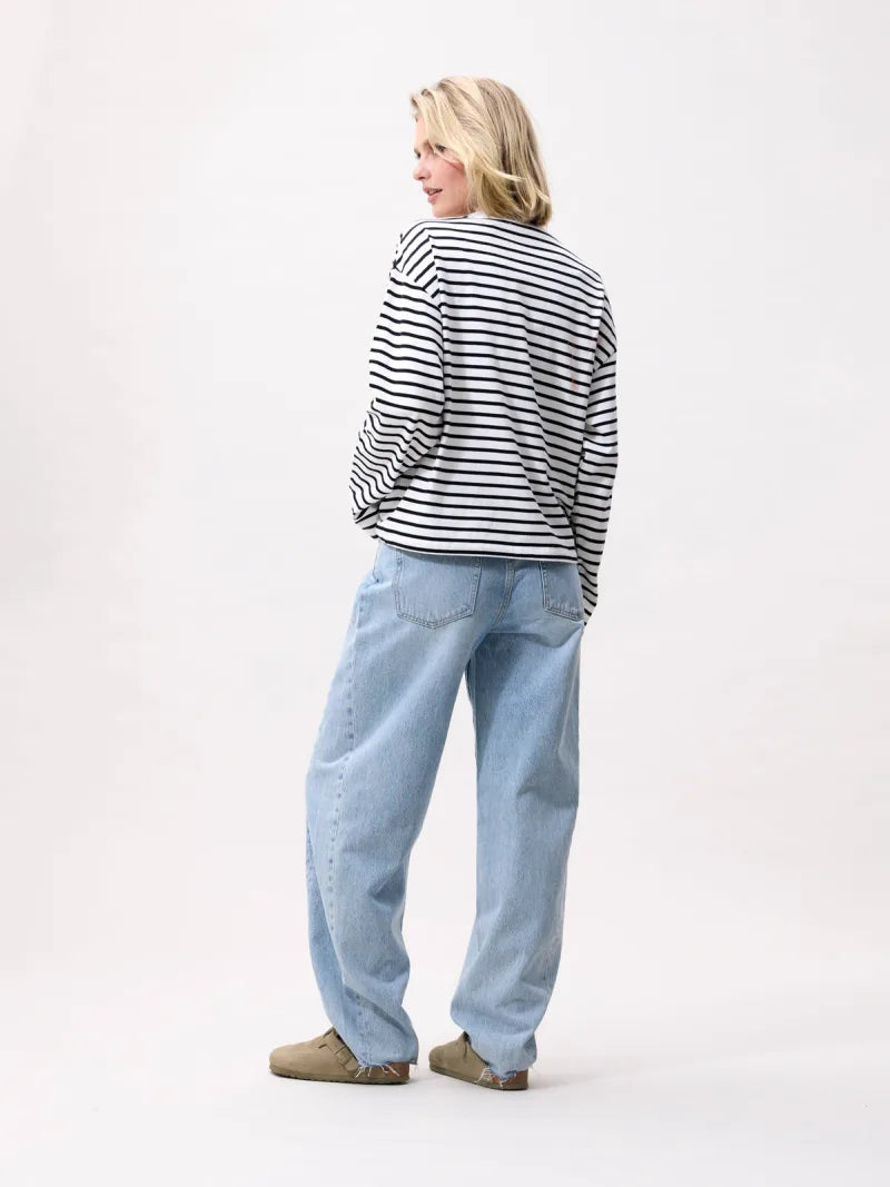 Relaxed Striped Long Sleeve van Catwalk Junkie, kleur Off White