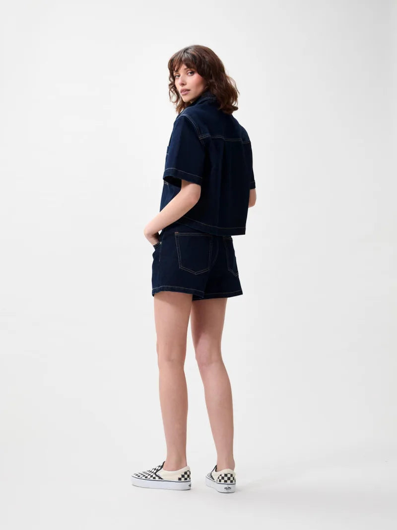 Short Sleeve Denim Blouse van Catwalk Junkie, kleur Dark Blue