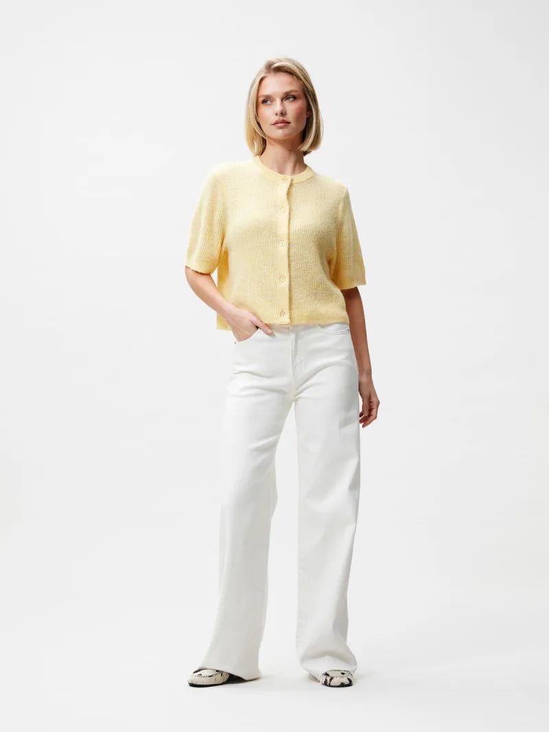 Short Sleeve Knitted Cardigan van Catwalk Junkie, kleur Mellow Yellow