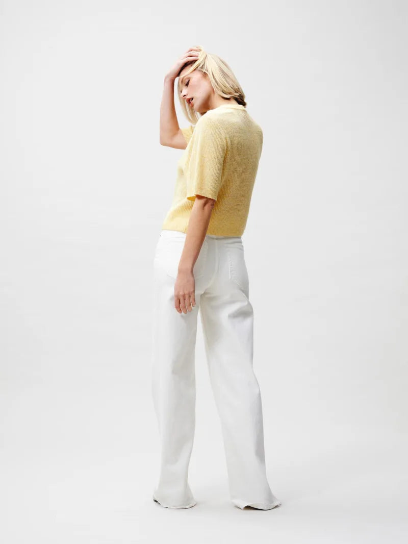 Short Sleeve Knitted Cardigan van Catwalk Junkie, kleur Mellow Yellow