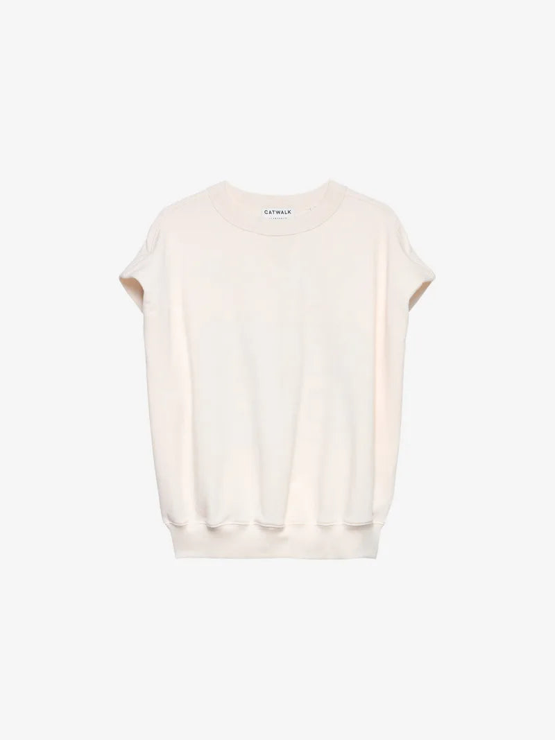 Sleeveless Graphic Sweater van Catwalk Junkie, kleur Egret