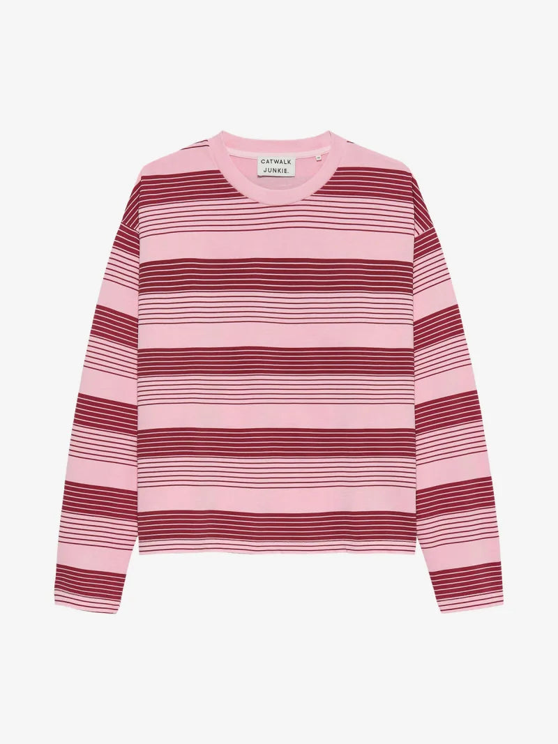 Striped Long Sleeve van Catwalk Junkie, kleur Rhubarb