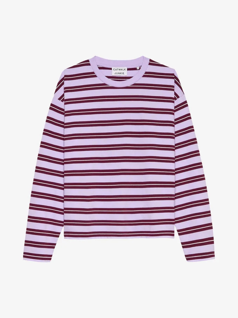 Striped Long Sleeve van Catwalk Junkie, kleur Lavender Frost