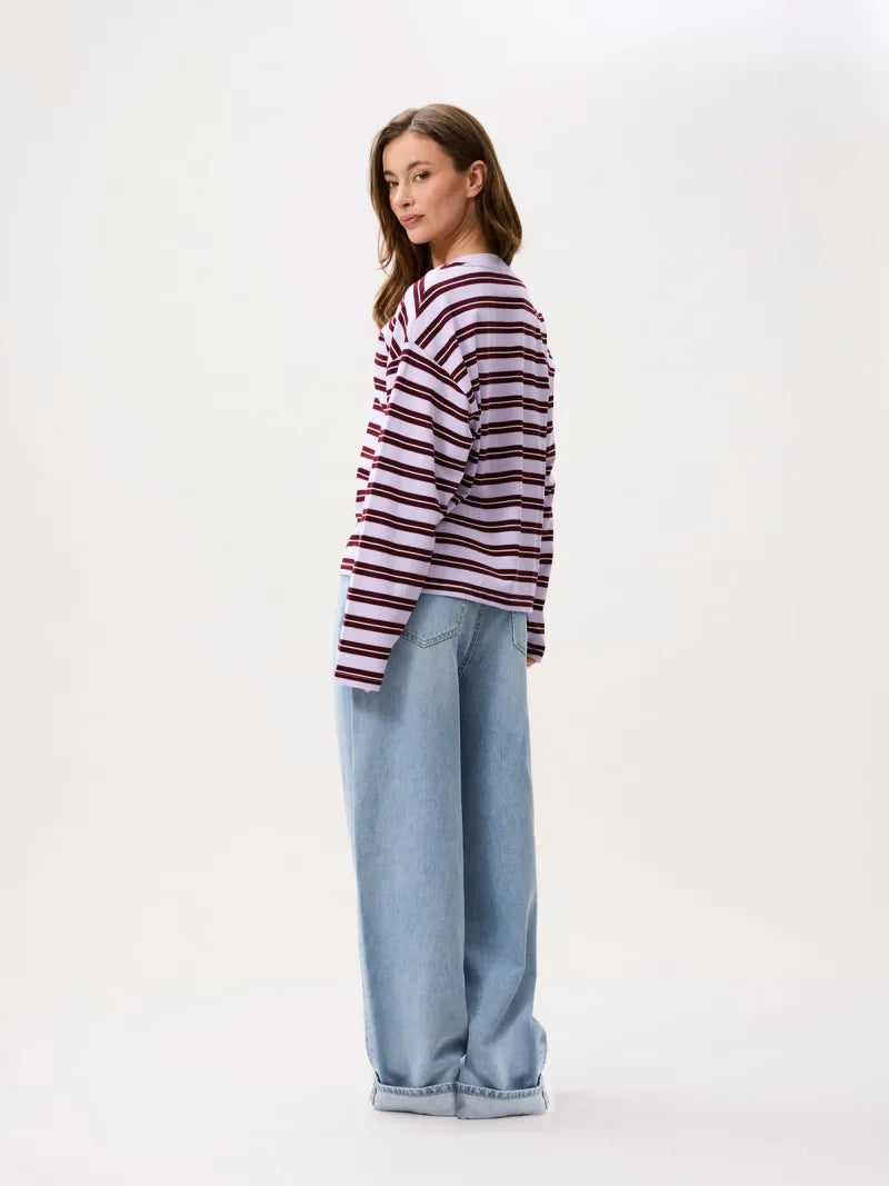 Striped Long Sleeve van Catwalk Junkie, kleur Lavender Frost