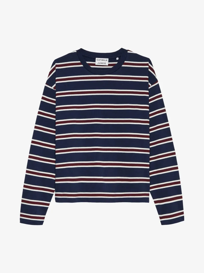 Striped Long Sleeve van Catwalk Junkie, kleur Navy Blazer