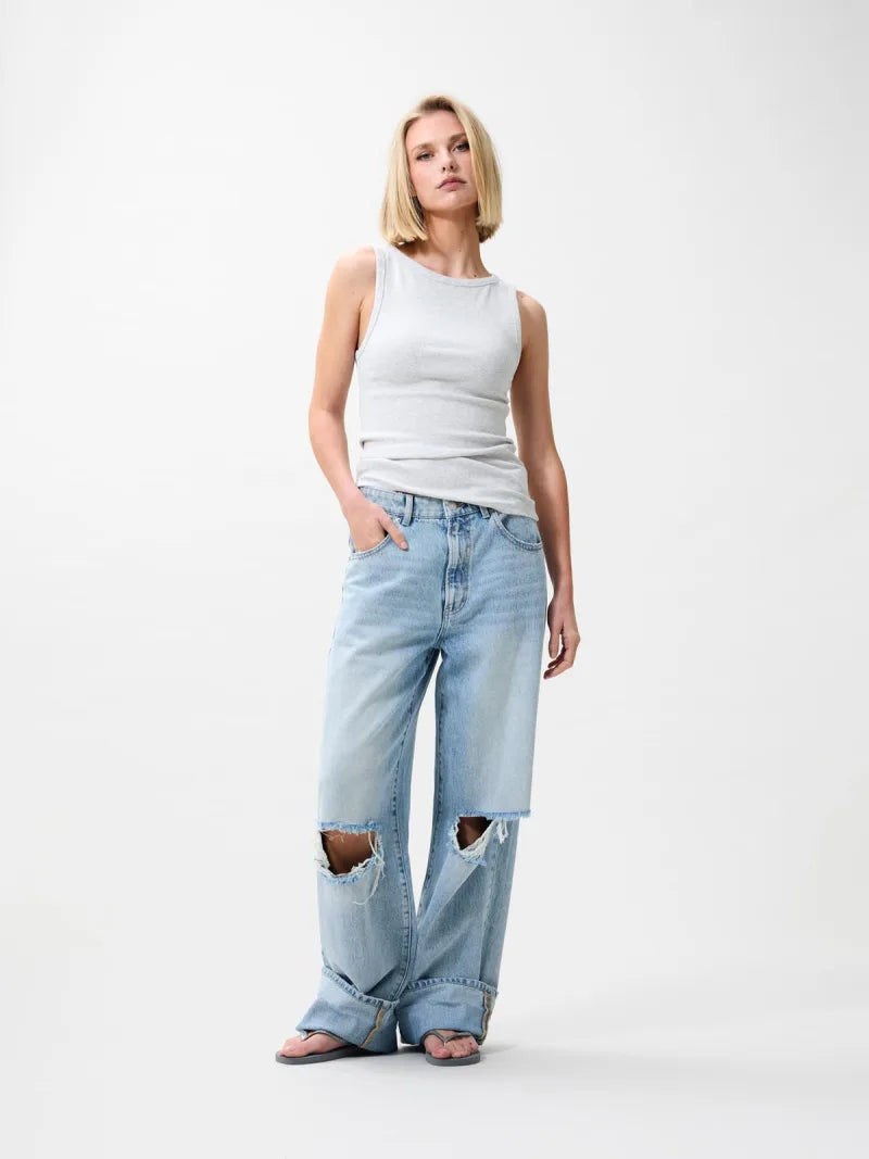 Super Loose Fit Jeans Damaged van Catwalk Junkie, kleur Blue