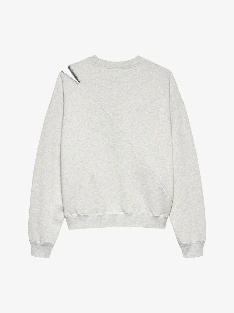 Sweater With Zipper van Catwalk Junkie, kleur Light Grey Melange