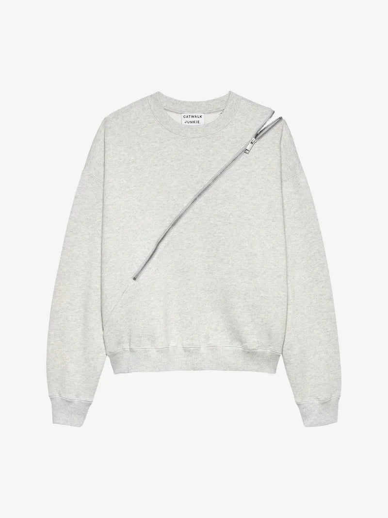 Sweater With Zipper van Catwalk Junkie, kleur Light Grey Melange