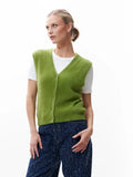 Vneck Fuzzy Spencer van Catwalk Junkie, kleur Grashopper