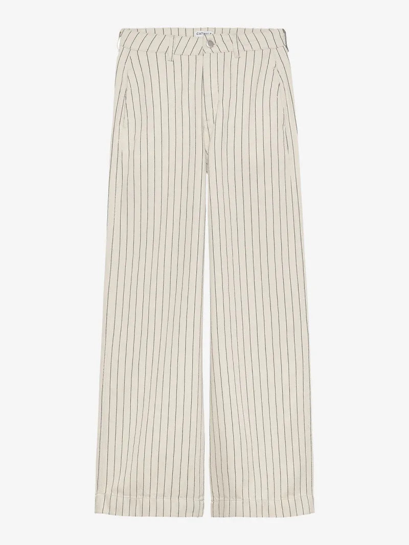 Wide Leg Striped Jeans van Catwalk Junkie, kleur Ecru