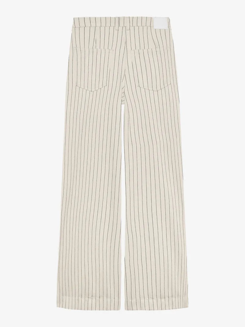 Wide Leg Striped Jeans van Catwalk Junkie, kleur Ecru