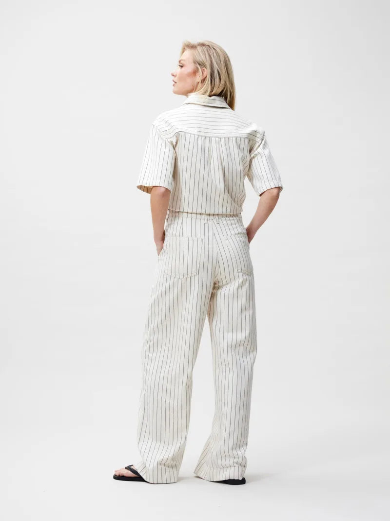 Wide Leg Striped Jeans van Catwalk Junkie, kleur Ecru