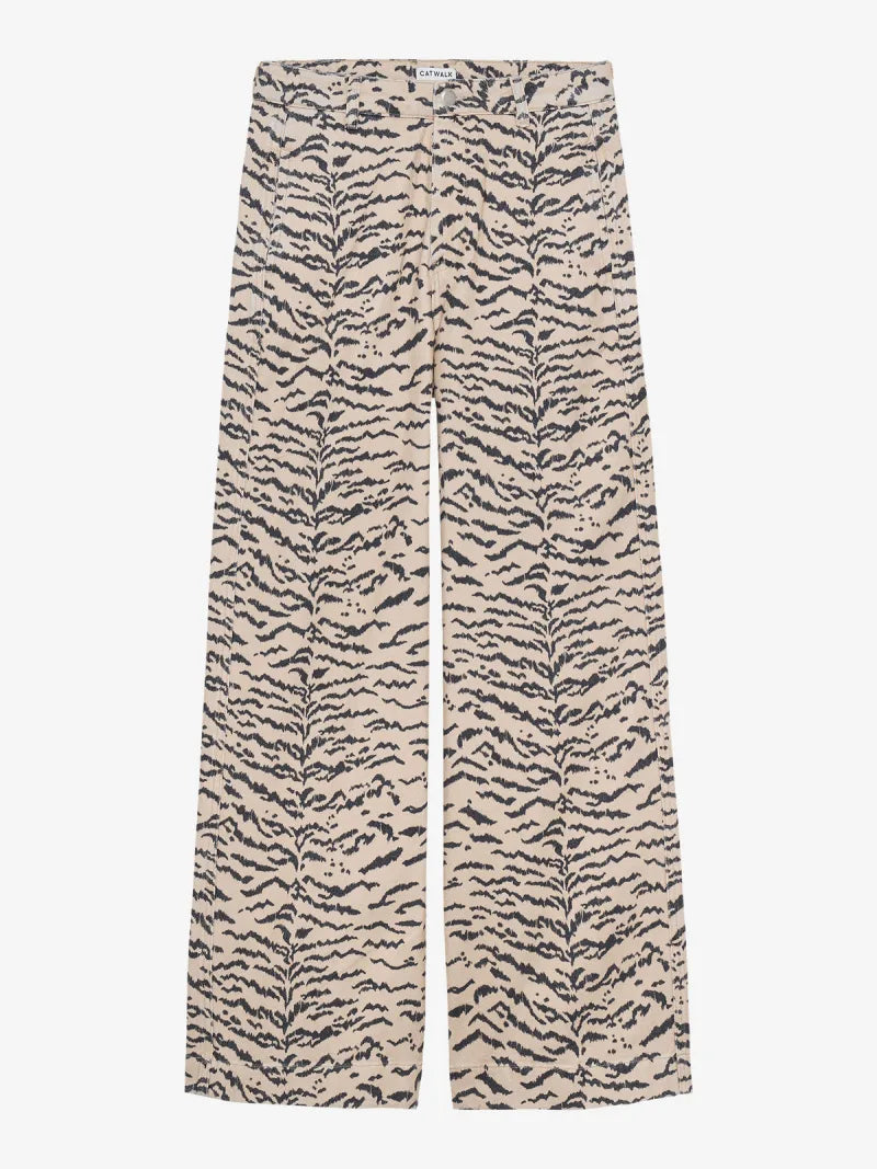 Wide Leg Tiger Jeans van Catwalk Junkie, kleur Incense