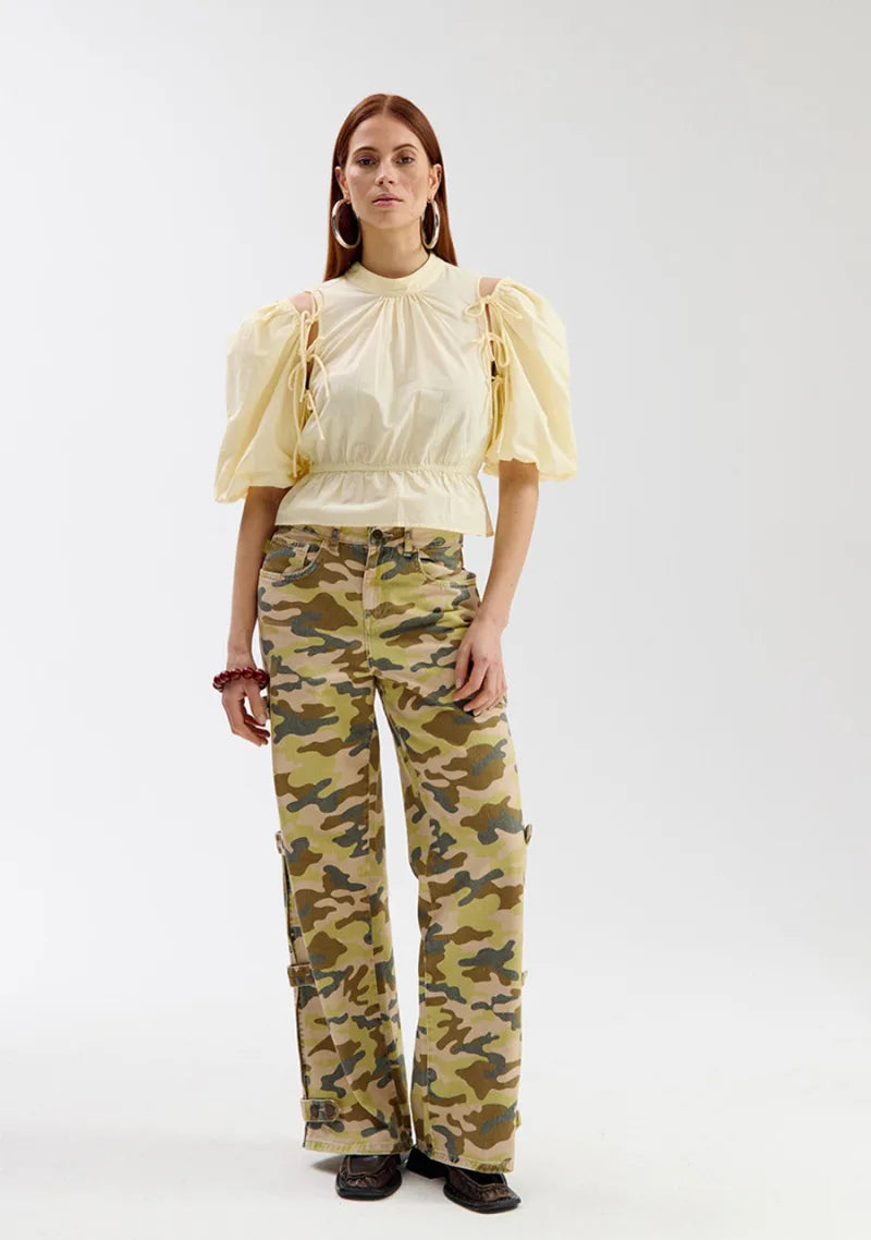 Blouse Jacey van Harper & Yve, kleur Yellow Stripe