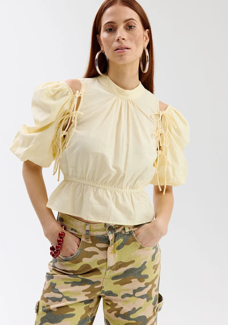 Blouse Jacey van Harper & Yve, kleur Yellow Stripe