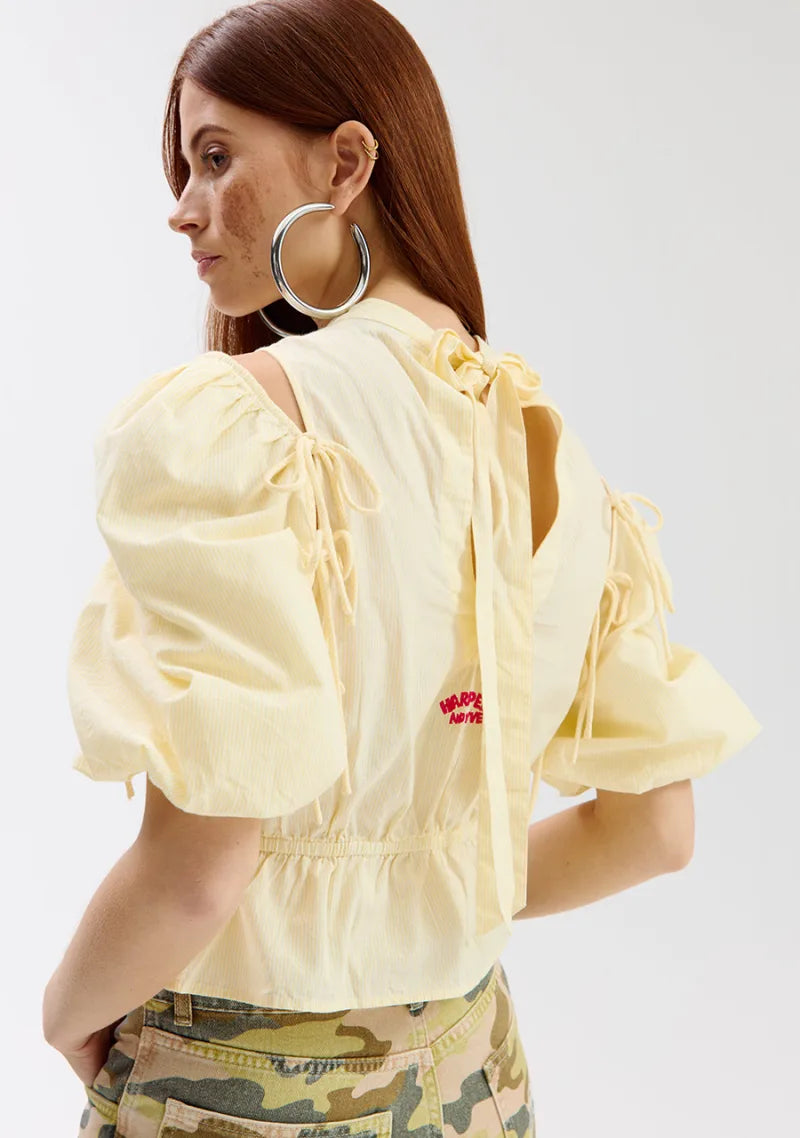 Blouse Jacey van Harper & Yve, kleur Yellow Stripe