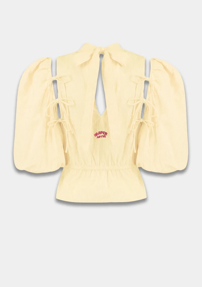 Blouse Jacey van Harper & Yve, kleur Yellow Stripe