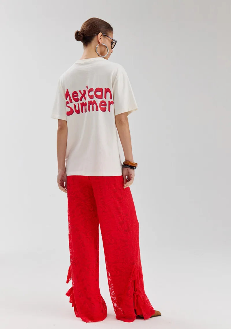 T-shirt Mexican back van Harper & Yve, kleur Ecru